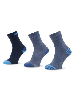 Πολύ καλή προσφορά ✔️ Skechers Ψηλές Κάλτσες Σετ ψηλές κάλτσες παιδικές 3 τεμαχίων SK41092 Σκούρο μπλε ⌛